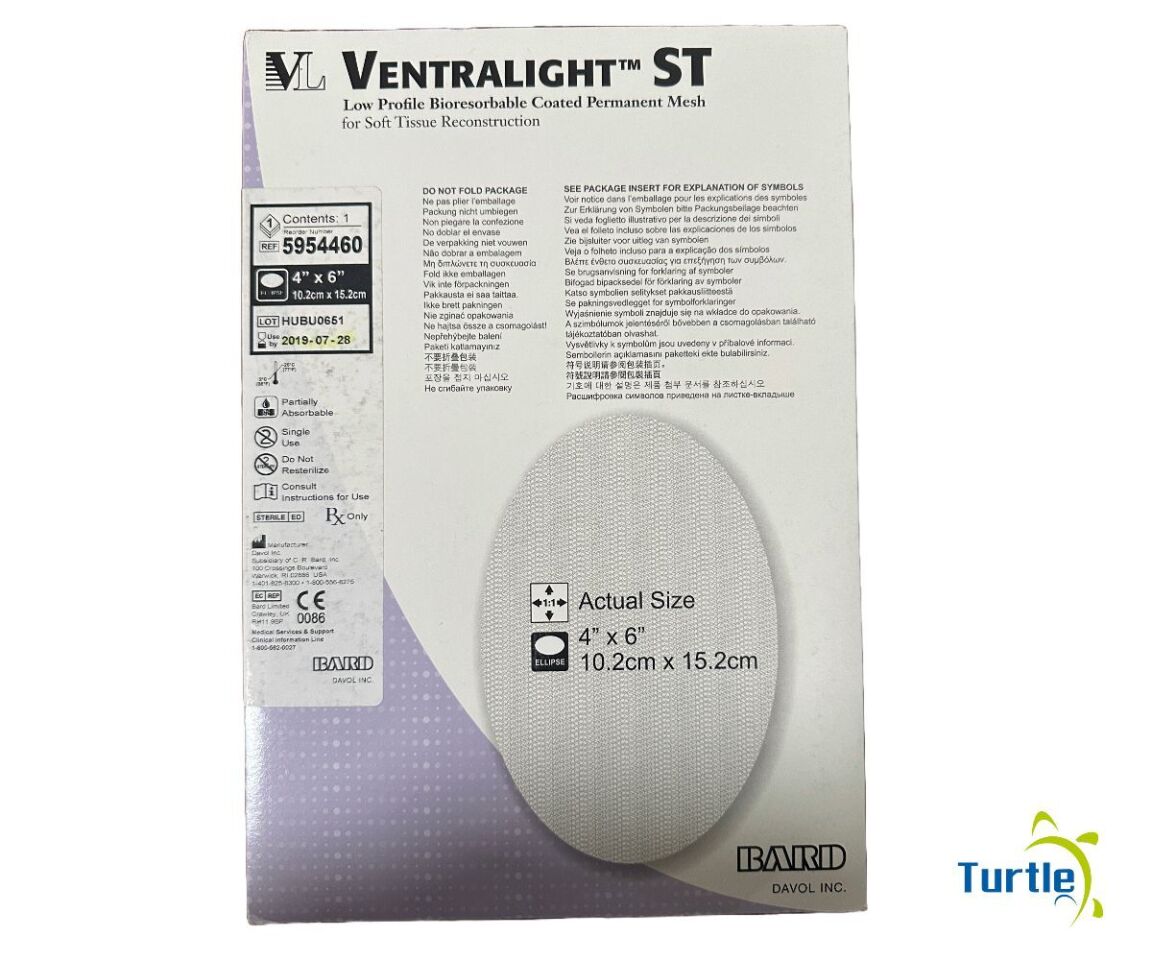 BD Ventralight ST — malla quirúrgica laparoscópica de forma elíptica