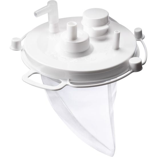 Liner BEMIS desechable de 1000 cc con tapa blanca para recolección de fluidos