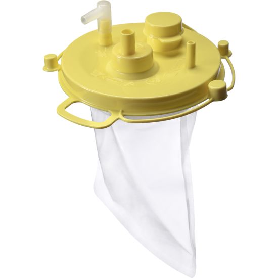 Liner BEMIS desechable de 1500 cc con tapa amarilla para recolección de fluidos