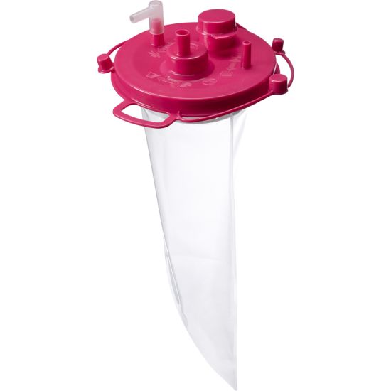 Liner BEMIS desechable de 3000 cc con tapa rosa para recolección de fluidos