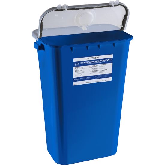 Contenedor azul Bemis 4011 050 de 11 galones para residuos farmacéuticos no peligrosos