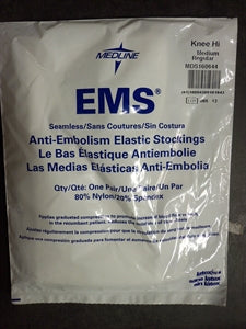 Bolsa Medline EMS MDS160644: media antiembólica a la rodilla mediana regular, 1 par, 80 % nailon 20 % elastano, REF impreso