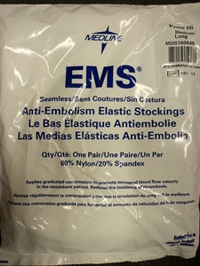 Bolsa Medline EMS MDS160648: media antiembólica a la rodilla mediana larga, 1 par, 80 % nailon 20 % elastano, REF impreso