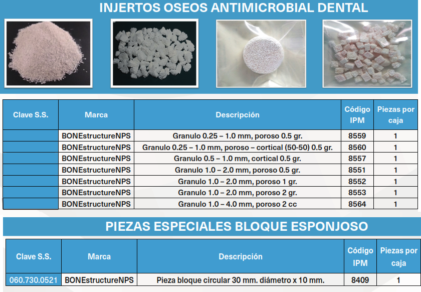 BONEstructureNPS gránulo cortical 0.5 a 1.0 mm código 8557