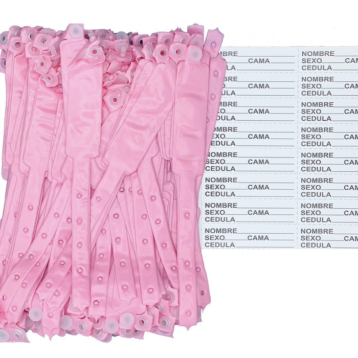 Brazaletes DipMac de identificación infantil color rosa