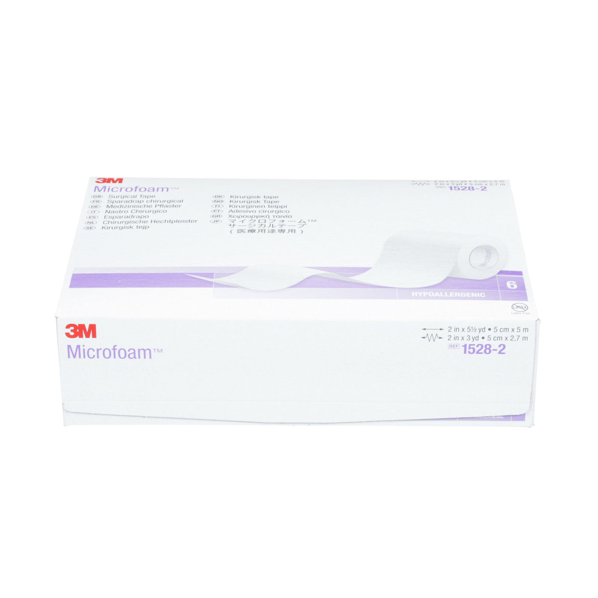 Caja 3M Microfoam 1528-2, cinta de espuma elástica 5 cm × 5 m, 6 rollos