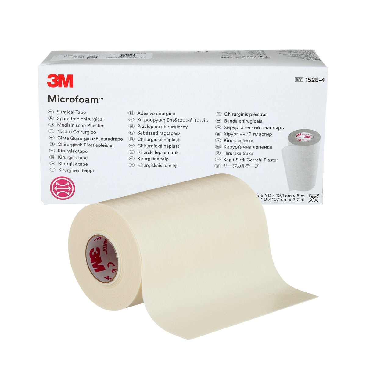 Caja 3M Microfoam 1528-4, cinta de espuma elástica 10.1 cm × 5 m, 3 rollos