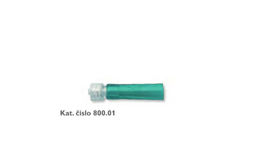 Catálogo Vygon: conector REF 800.01 (Kat. číslo 800.01), embudo verde con Luer-Lock