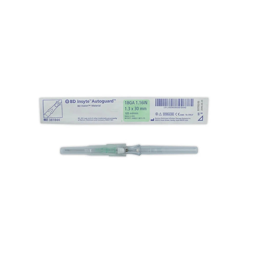 Catéter intravenoso periférico BD Insyte Autoguard caja con 50 piezas