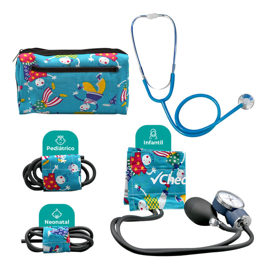 Set pediátrico Checkatek B5-9S con estetoscopio simple pediátrico, tres brazaletes y estuche