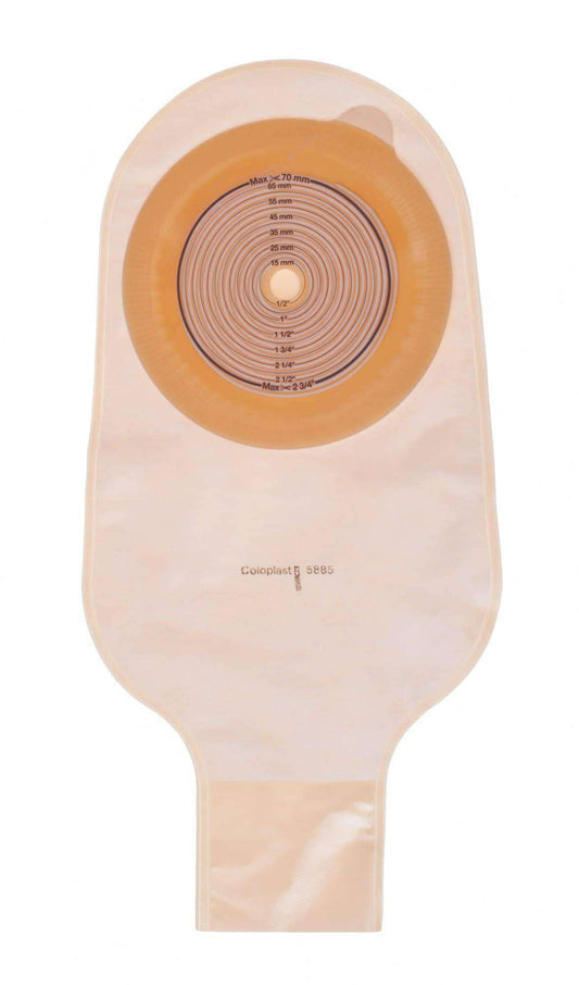 Bolsa de colostomía Coloplast Alterna 5885, sobre fondo blanco