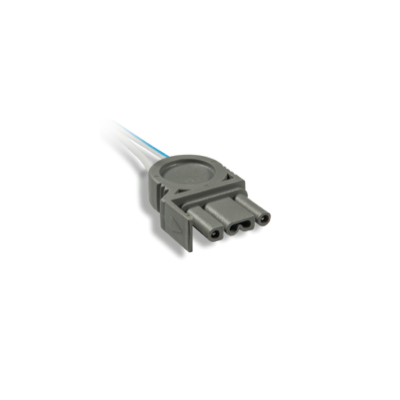 Fotografía original del fabricante del conector de los electrodos SKINTACT DF31G. Es un detalle del producto; no muestra los electrodos completos ni el empaque.