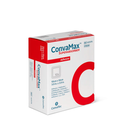 Caja ConvaMax Superabsorbente adhesivo ConvaTec REF 422576, 10 × 10 cm, 10 apósitos
