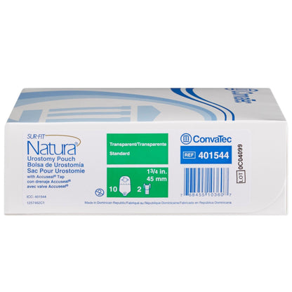 Caja de bolsa de urostomía ConvaTec SUR-FIT Natura transparente 45 mm, REF 401544, 10 piezas