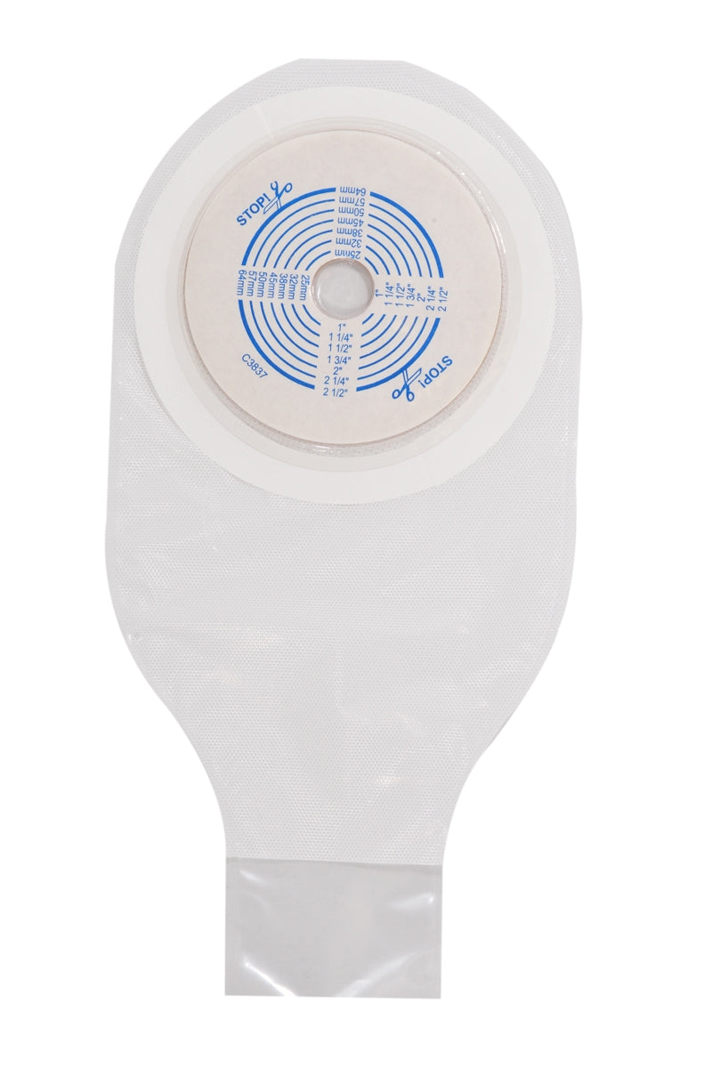 Bolsa ConvaTec Active Life 22771 drenable transparente, recortable 19 a 64 mm, sobre blanco
