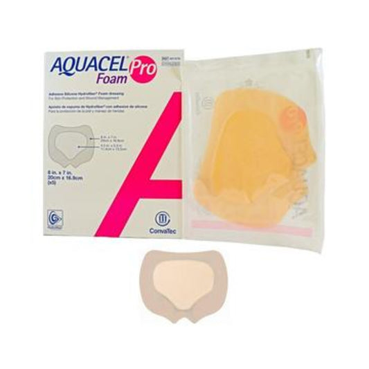 ConvaTec Aquacel Ag Foam Pro, apósito de espuma con silicona sobre fondo blanco