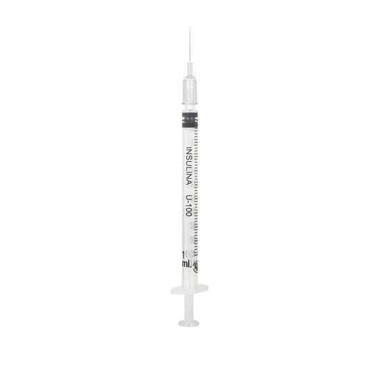 Jeringa DL para insulina U-100 de 1 ml con aguja desprendible