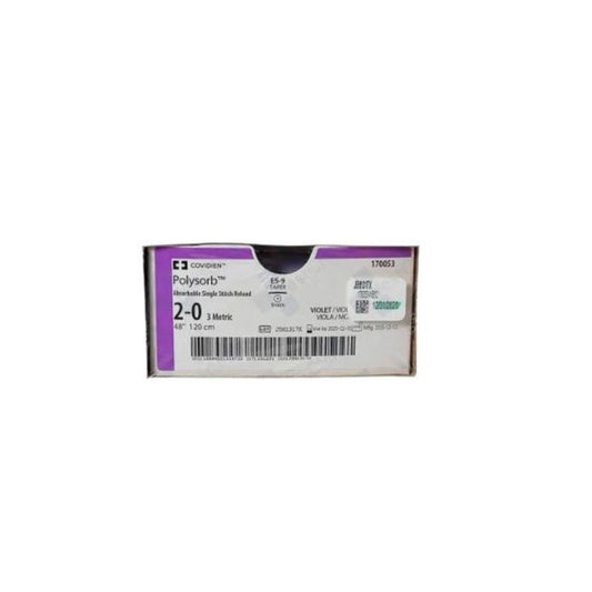 Endo Stitch Polysorb 170053 2-0 de 48 pulgadas violeta sobre fondo blanco