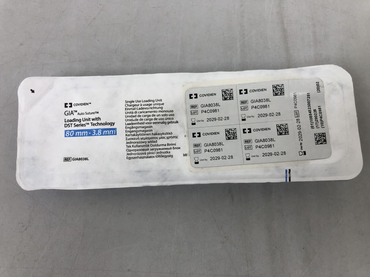 COVIDIEN GIA Auto Suture GIA8038L con DST, 80 mm x 3.8 mm