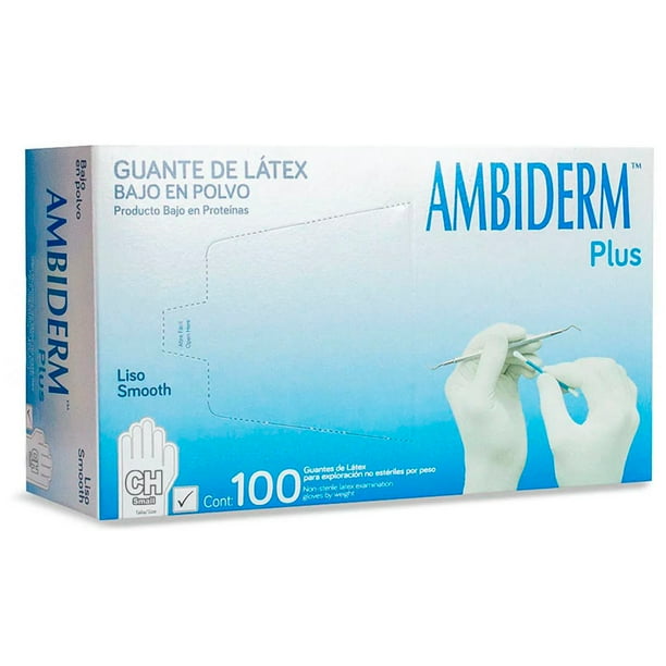 Caja Ambiderm Plus de guantes de látex talla chica