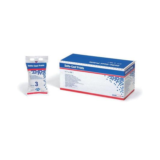 Delta-Cast Prints BSN empaque y venda sintética estampada para inmovilización sobre fondo blanco