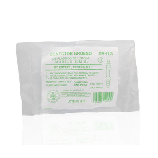 Bolsa Dipmac DM-7350 de conector grueso de plástico de una vía, modelo Sims, no estéril y desechable