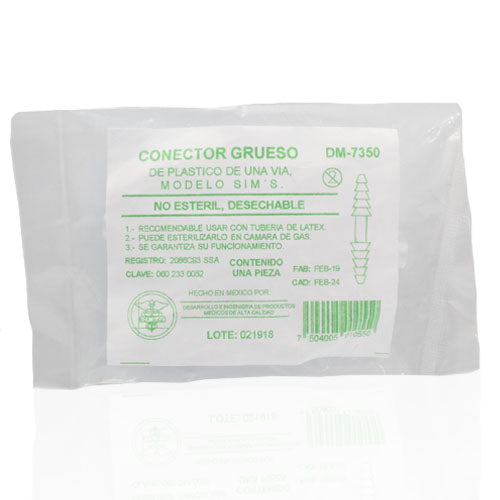 DIPMAC DM-7350 conector grueso de plástico de una vía, no estéril y desechable