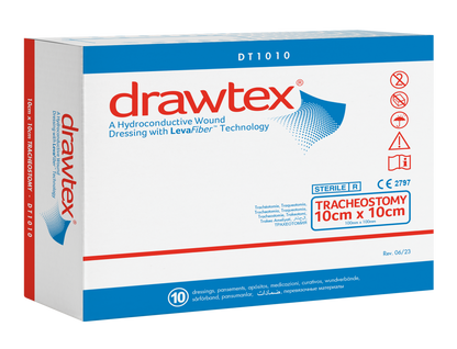 Drawtex apósito hidroconductivo para traqueostomía 10 x 10 cm, caja con 10 piezas