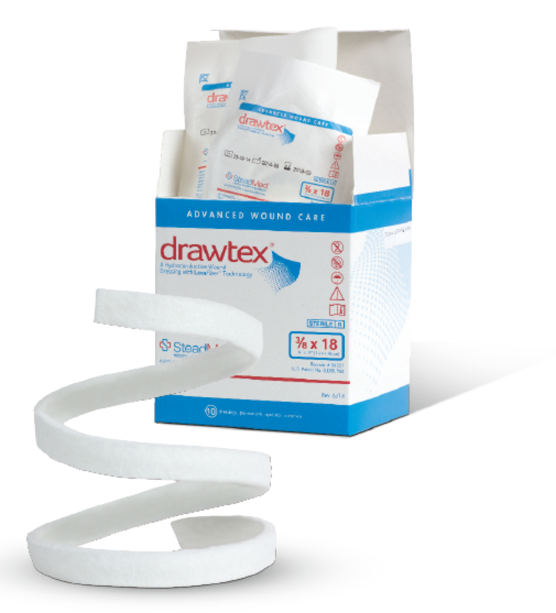 Drawtex tira hidroconductiva de 1 x 46 cm para heridas cavitadas