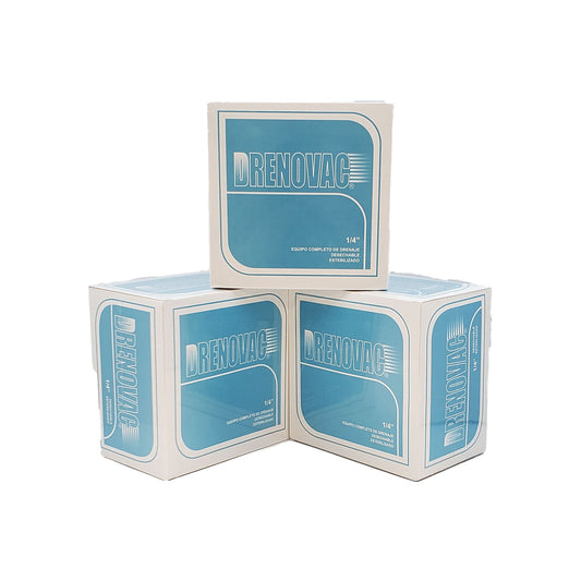 Caja Drenovac 1/4″ (6 mm) azul, equipo completo de drenaje desechable esterilizado
