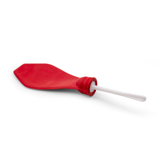 Ducha portátil Edigar AA21300 roja con la cánula blanca colocada