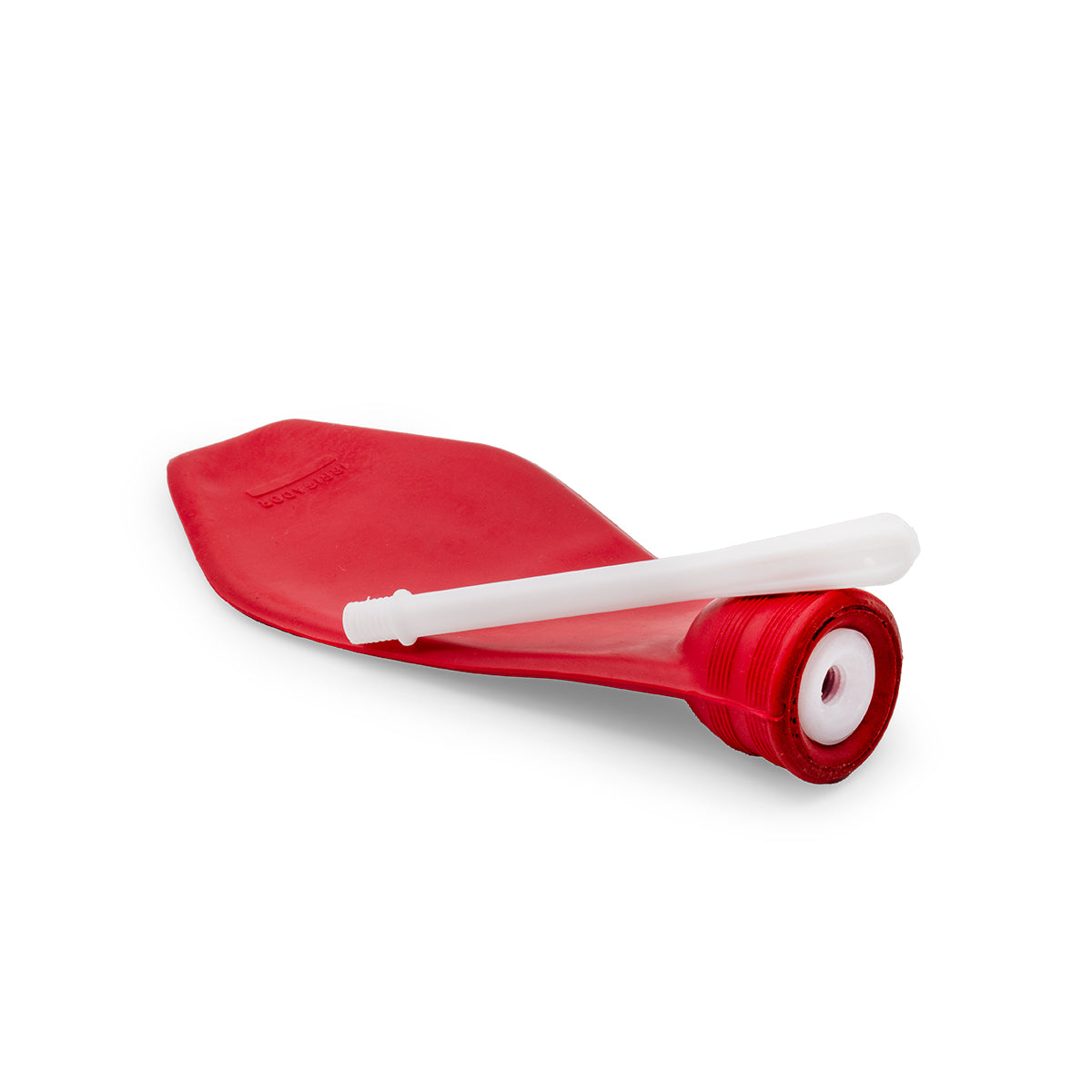 Ducha portátil Edigar AA21300 roja con cánula blanca, conjunto fuera de su empaque