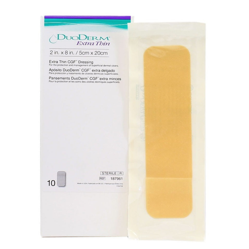 DuoDERM Extra Thin 5 cm x 20 cm, referencia 187961, sobre fondo blanco