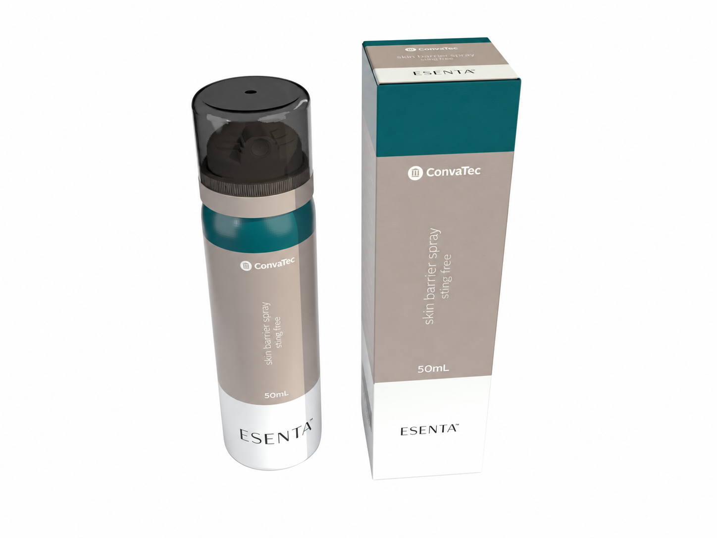 ESENTA barrera protectora de piel en spray de 50 ml — producto y empaque