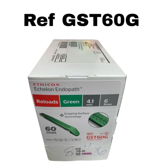 Caja ETHICON ECHELON GST60G verde de 60 mm, 4.1 mm y 6 filas