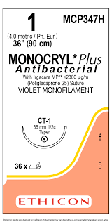 Ethicon MONOCRYL PLUS MCP347H sutura violeta calibre 1 con aguja CT-1