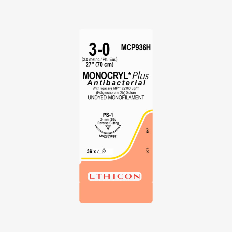 Ethicon MONOCRYL PLUS MCP936H sutura 3-0 con aguja PS-1
