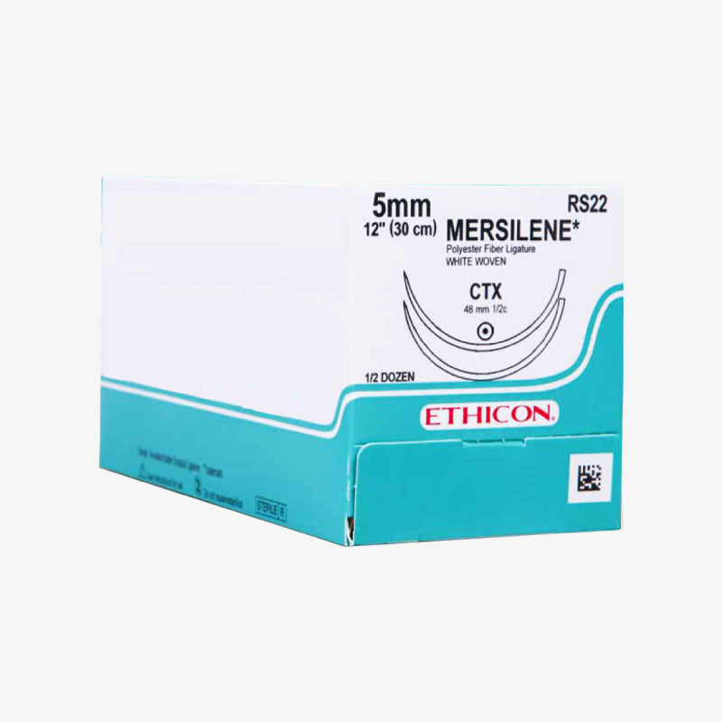 Cinta de sutura Ethicon MERSILENE RS22 de 5 mm x 30 cm con doble aguja CTX
