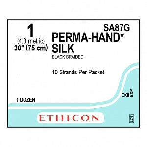 Ethicon Perma-Hand — seda negra trenzada sin aguja para ligadura
