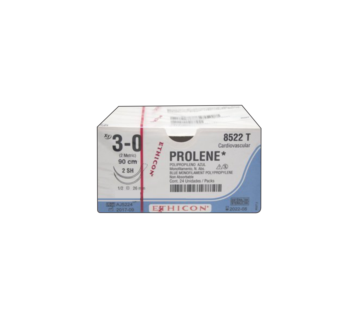 Ethicon PROLENE 8522T 3-0 azul SH 90 cm