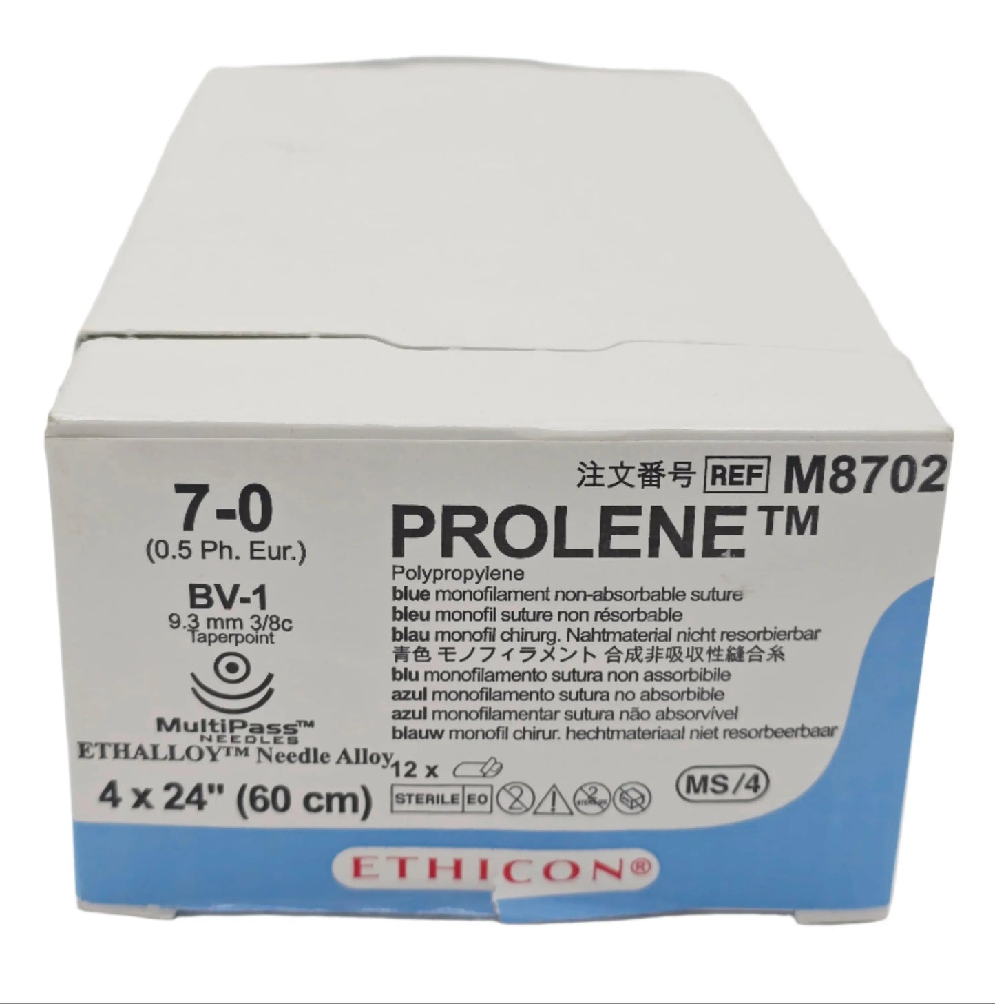 Ethicon PROLENE M8702 7-0 azul BV-1 60 cm
