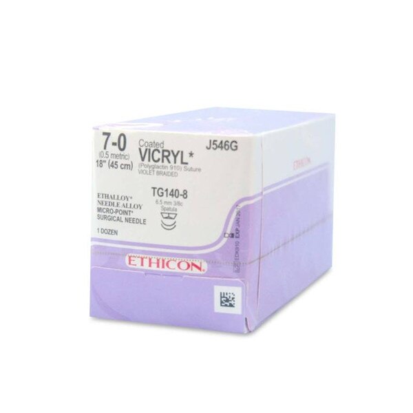 Ethicon VICRYL J546G 7-0 violeta TG140-8 45 cm