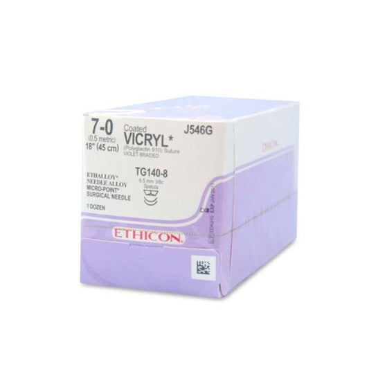 Ethicon VICRYL J546G 7-0 violeta TG140-8 45 cm