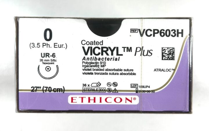 Ethicon VICRYL PLUS VCP603H calibre 0 UR-6 70 cm
