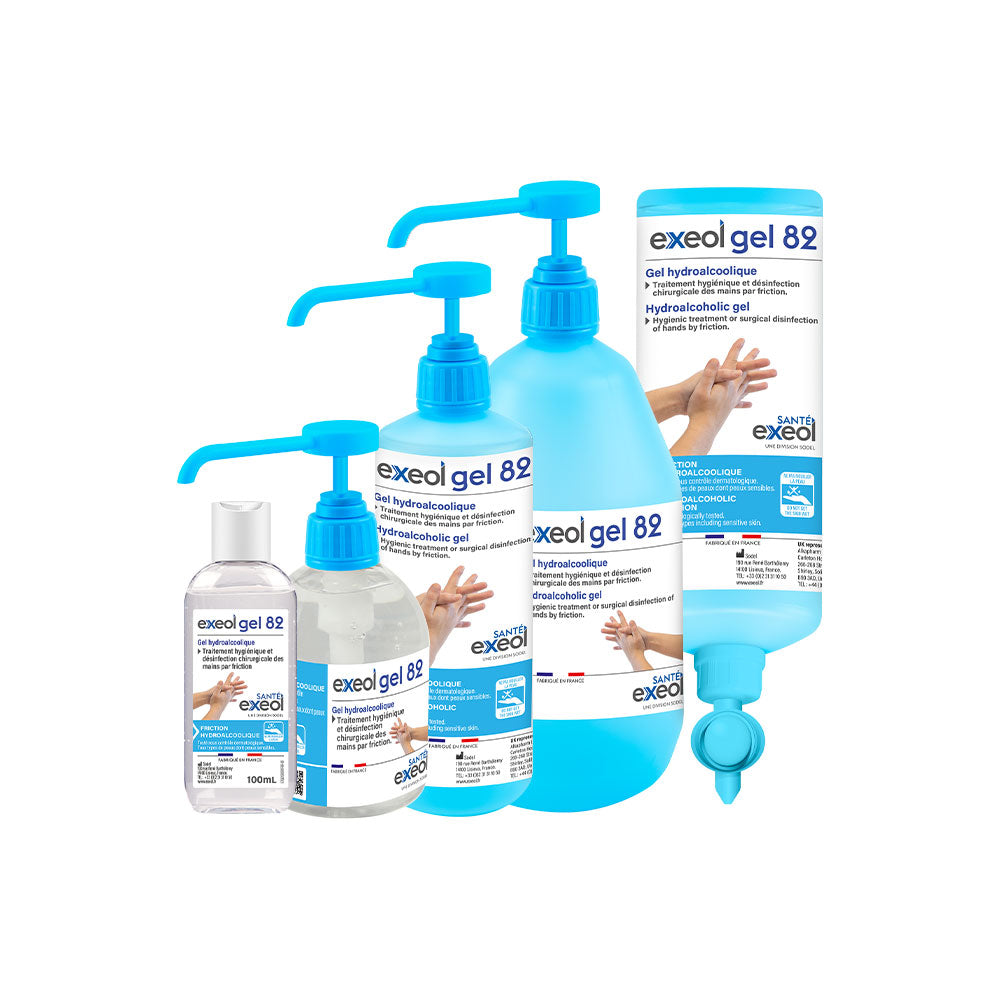Exeol Gel 82 gel hidroalcohólico Sodel, presentación de 1 litro