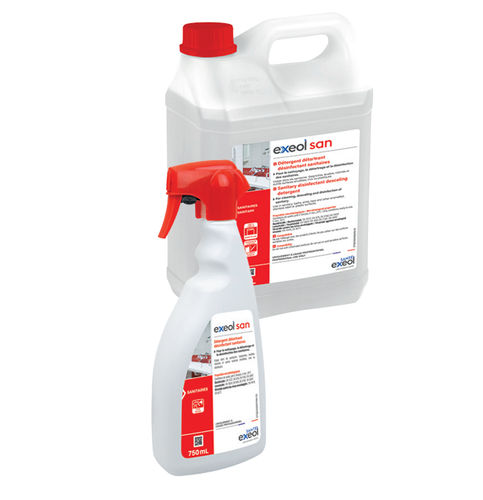 Exeol SAN detergente desincrustante y desinfectante para sanitarios, spray de 750 ml y bidón de 5 L