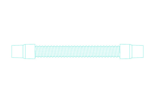 Esquema original Exin de tubo adulto de 22 mm corto con conectores; la oferta 152102 es un rollo de 30 m, configuración distinta