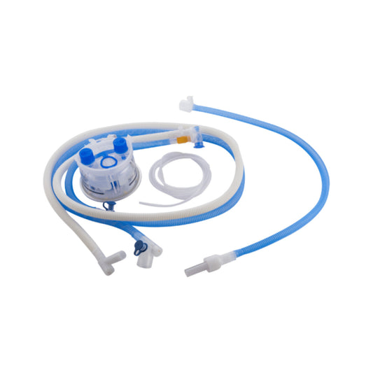 Circuito respiratorio infantil bicalentado Fisher & Paykel con cámara de humidificación sobre fondo blanco