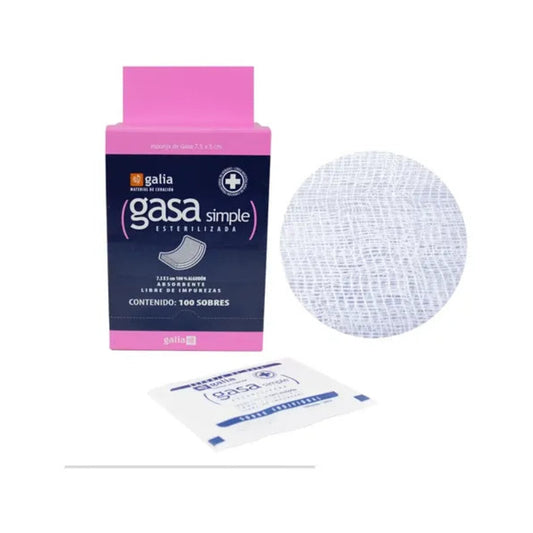 Galia gasa estéril GT02084 de 7.5 × 5 cm sobre fondo blanco