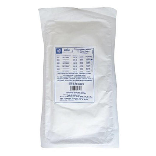Galia GT00105 compresa estéril para vientre de 70 × 45 cm, cuatro capas